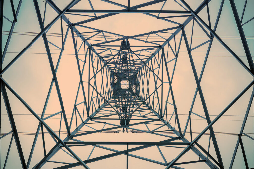 Abstract view of an electrical tower